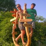 [en]: two guys on the road sign