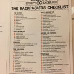 Фото листка із надрукованим переліком важливих речей для тих, хто подорожує із наплічниками.